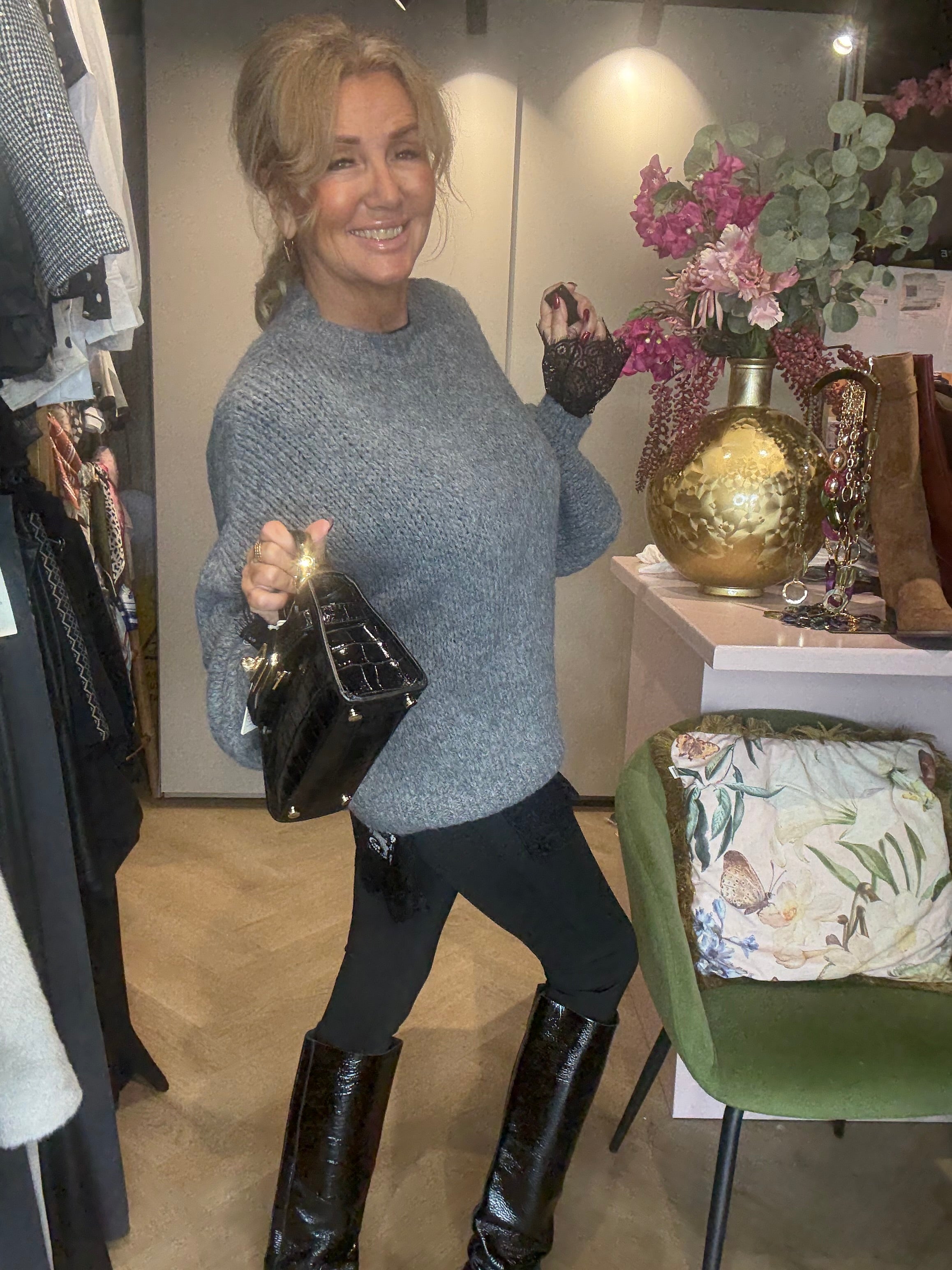 Legging zwart gevoerd